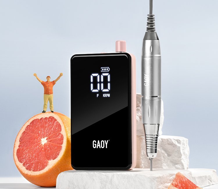 Nail drill with grapefruit