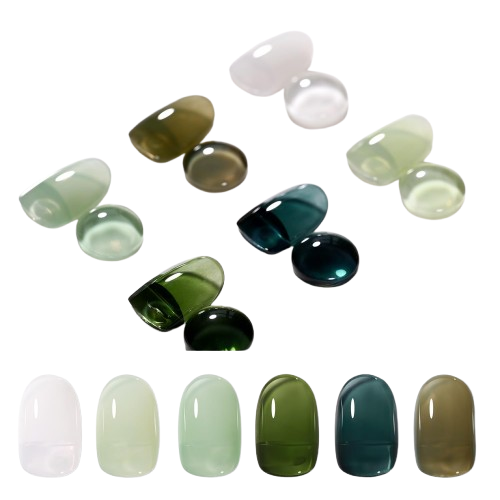 Jelly Green Transparent Sheer Emerald Color Collection