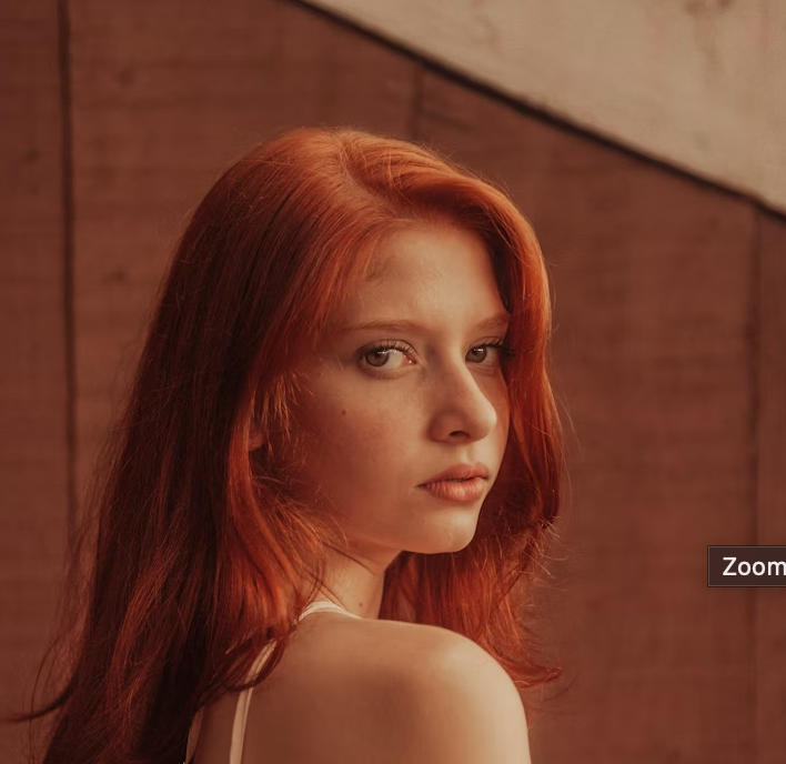 Redhead woman outdoors